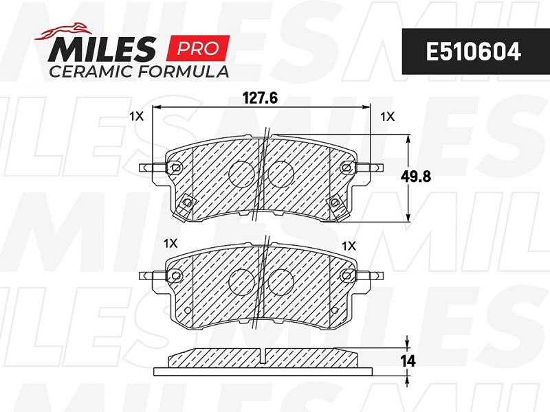 Колодки тормозные, дисковые NISSAN PATROL Miles E510604