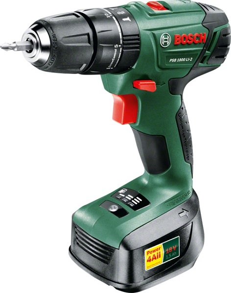 Дрель-шуруповерт аккумуляторная ударная BOSCH PSB 1800 LI-2 06039A3320