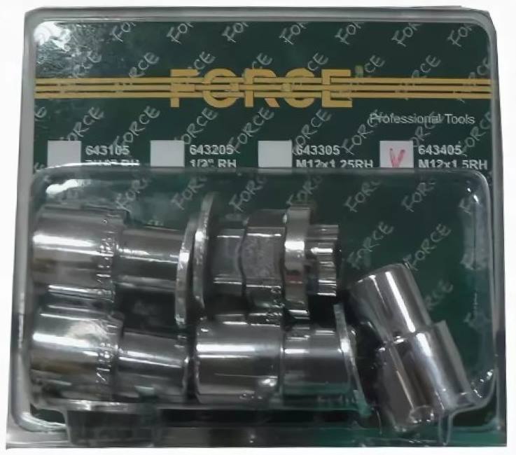 Набор гаек-секреток колесных Force 643405 М12 х 1.5RH (5 предметов)