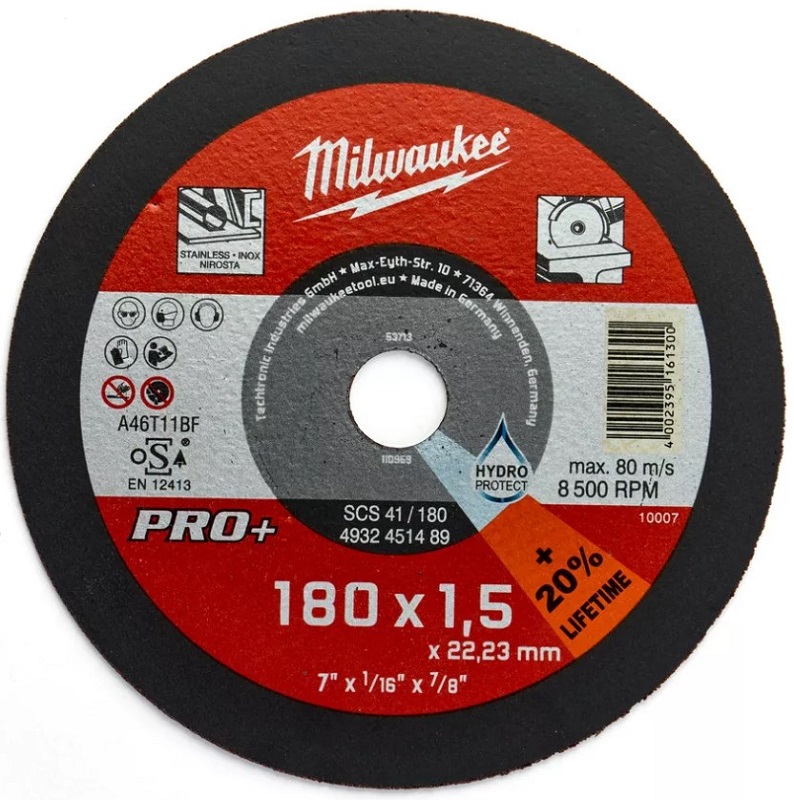 Диск отрезной по металлу MILWAUKEE 4932451489, 180х1.5х22.2 мм