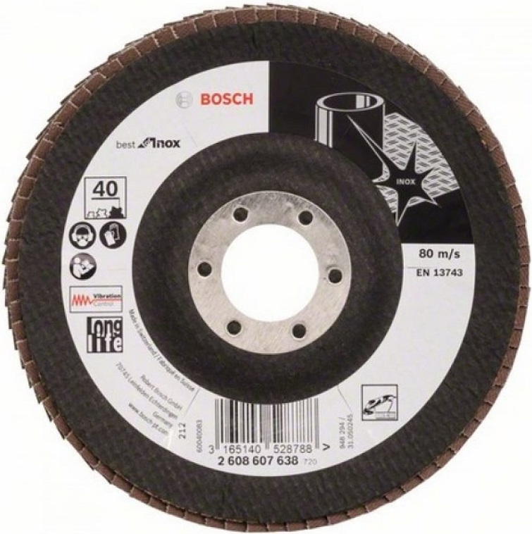 Круг лепестковый Best for Inox Bosch 2608607638, 125х22.2 мм