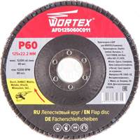 Круг лепестковый 125х22 мм P60 конический WORTEX AFD125060C011