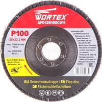 Круг лепестковый 125х22 мм P100 конический WORTEX AFD125100C011