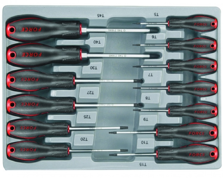 Набор отверток Torx Force 2137T с отверстием (Т5Н-Т45Н, 13 предметов)