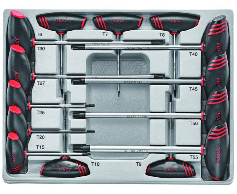 Набор отверток Force 2141 Torx (T6-T55) с Т-образной ручкой (14 предметов)