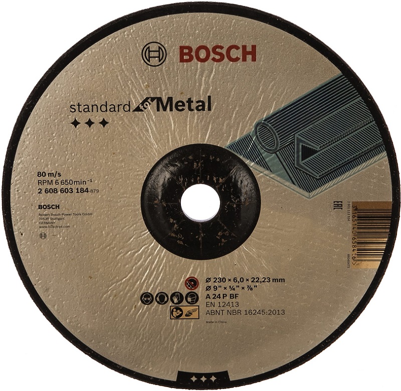 Обдирочный круг по металлу A 24 P BF Bosch 2608603184, 230х6х22.2 мм