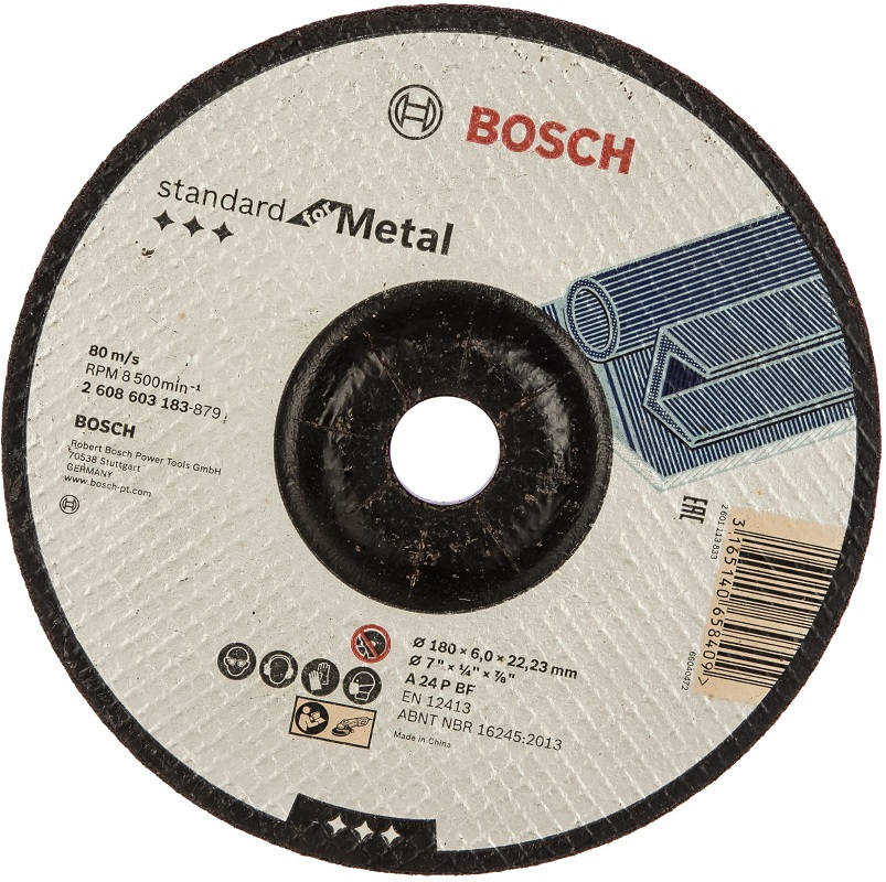 Круг обдирочный Standard по металлу Bosch 2608603183, 180x6х22.2 мм