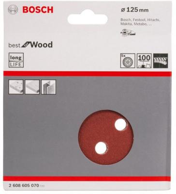 Набор шлифлистов  Bosch 2608605070 5 шт. O125 мм K100 B.f.W+P