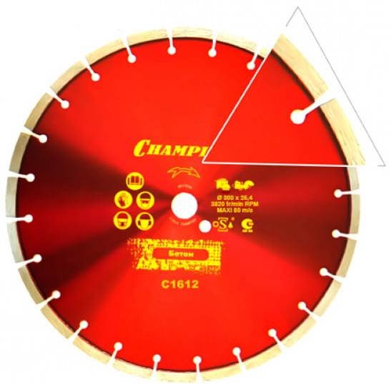 Диск алмазный CHAMPION C1612 Concremax ST 300/25.4/10 (бетон)