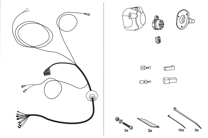 Штатная электрика фаркопа Hak-System (полный комплект) 7-полюсная для Subaru Impreza V 2017-2020