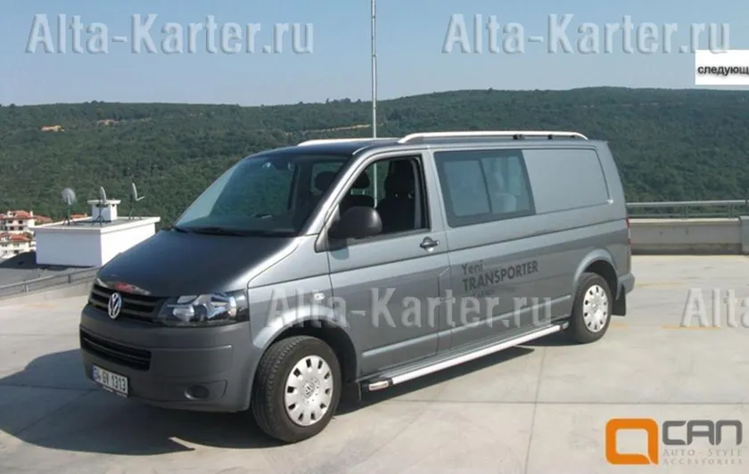 Рейлинги продольные Can Otomotiv для Volkswagen T5 короткая база 2003-2015 СЕРЕБРИСТЫЕ