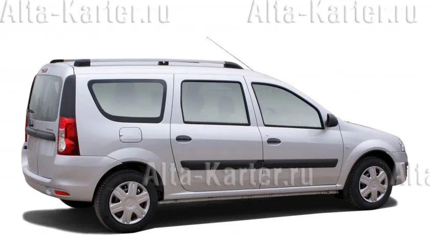 Рейлинги продольные Headway (с пластиковыми ножками) для Lada Largus 2012-2020 (короткая база) СЕРЕБРИСТЫЕ