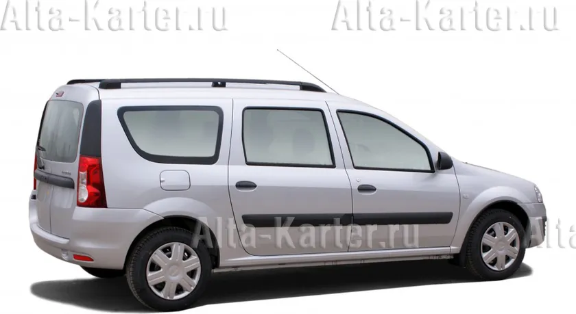 Рейлинги продольные Headway (с алюминиевыми ножками) для Lada Largus 2012-2020 (короткая база) ЧЕРНЫЕ