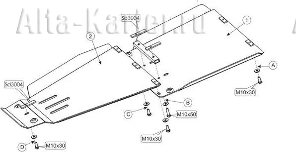 Защита алюминиевая Шериф для КПП Mitsubishi Pajero Sport I 1998-2008