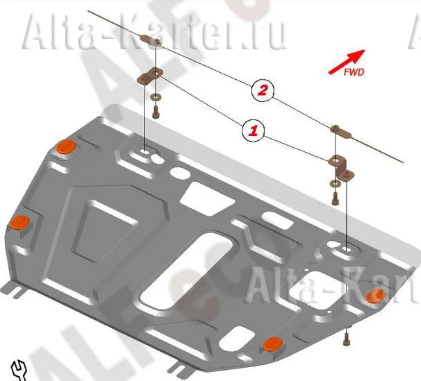 Защита алюминиевая Alfeco для картера и КПП Lexus NX 200, 300h 2014-2020