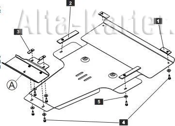 Защита алюминиевая Шериф для картера и КПП Mercedes-Benz Vito W639 2008-2014