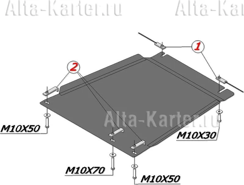 Защита алюминиевая Alfeco для КПП Nissan Pathfinder R51 2004-2014