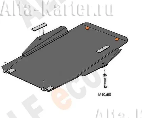 Защита алюминиевая Alfeco для картера и КПП Chrysler Concorde II 1998-2004