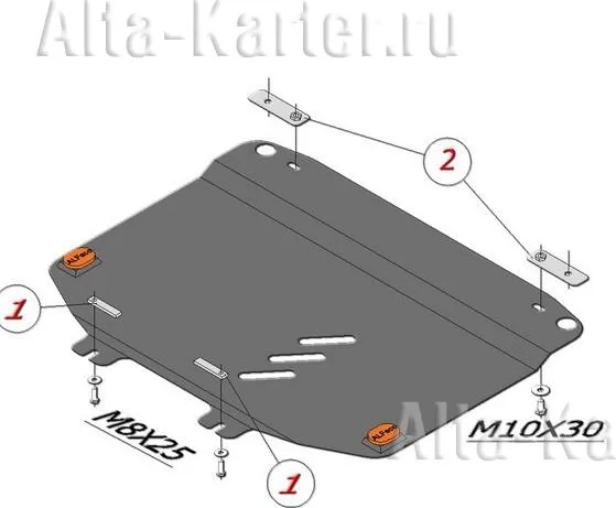 Защита алюминиевая Alfeco для картера и КПП Suzuki Splash 2009-2020