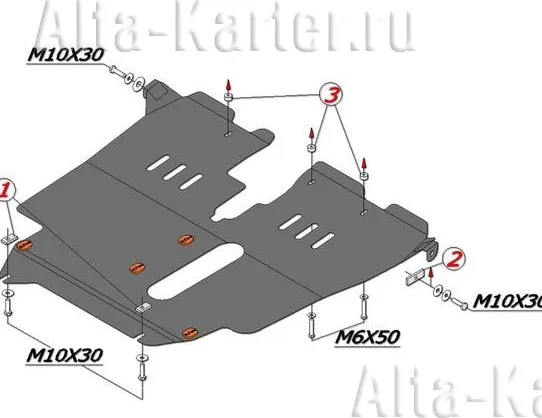 Защита алюминиевая Alfeco для картера и КПП Toyota Corolla Verso I Spacio 1997-2001