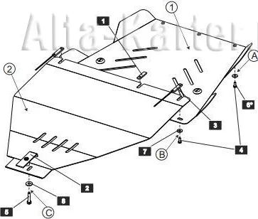 Защита алюминиевая Шериф для КПП и РК Nissan Pathfinder R51 2005-2014