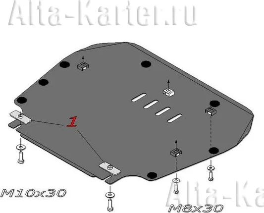 Защита алюминиевая Alfeco для картера и КПП Volvo S60 I 2002-2010