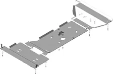 Защита алюминиевая Мотодор усиленная для двигателя, переднего дифференциала, КПП, радиатора, разд