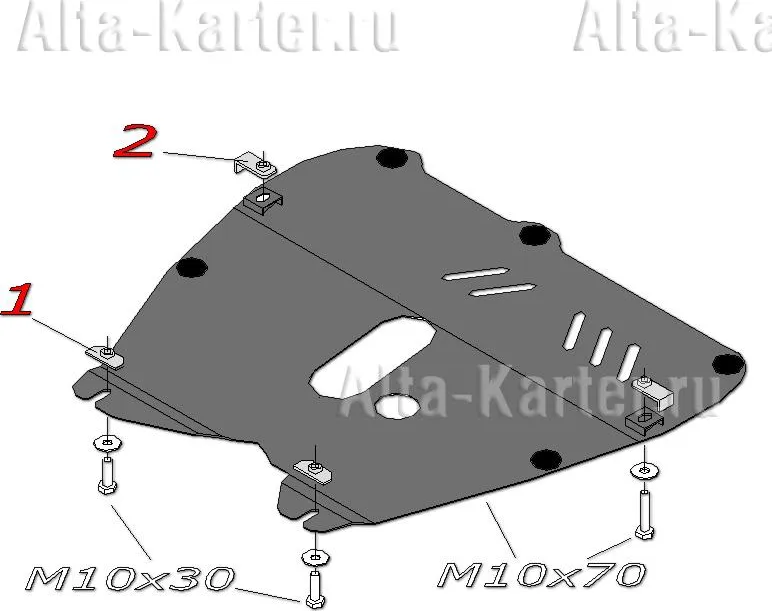 Защита алюминиевая Alfeco для картера и КПП Opel Zafira B 2006-2012