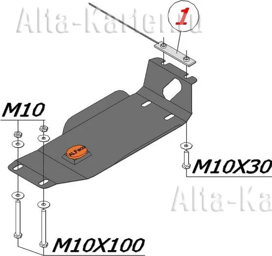 Защита алюминиевая Alfeco для редуктора Subaru Impreza III 2007-2011