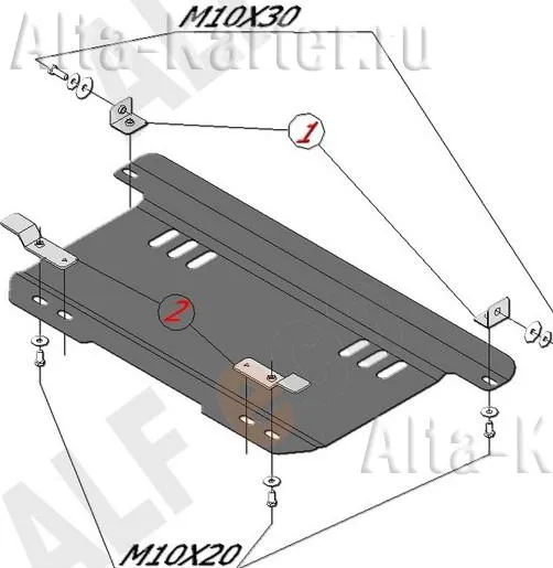 Защита алюминиевая Alfeco для картера и КПП Chevrolet Spark I 2005-2009