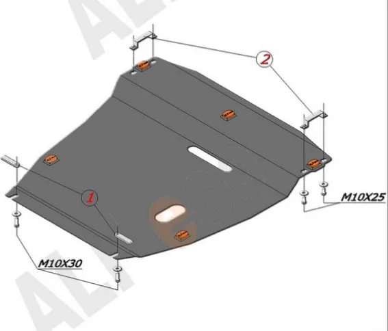 Защита алюминиевая Alfeco для картера и КПП Ford Focus I 1998-2005