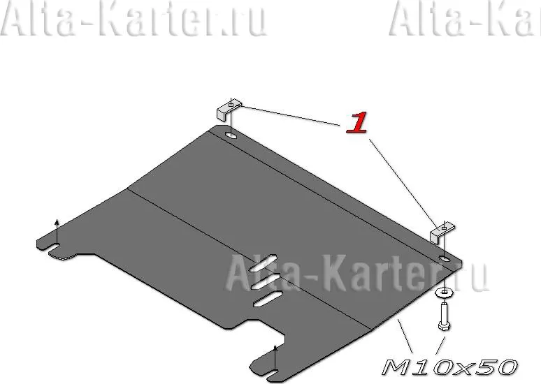 Защита алюминиевая Alfeco для картера и КПП Opel Combo C 2001-2011