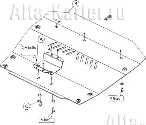 Защита алюминиевая Шериф для картера Subaru Impreza II STI 2003-2008