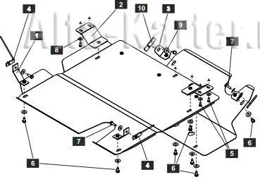 Защита алюминиевая Шериф для КПП и РК Toyota Land Cruiser 75/78 2007-2015