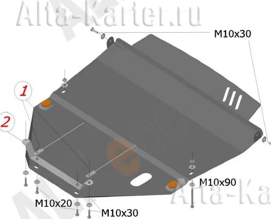 Защита алюминиевая Alfeco для картера и КПП Toyota Camry III XV10 1991-1996