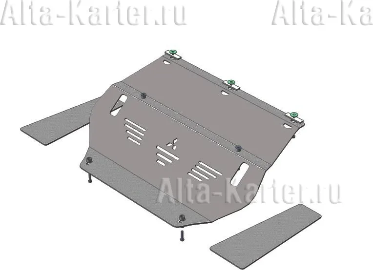 Защита алюминиевая Мотодор для интеркулера, радиатора Mitsubishi Pajero IV 2008-2020