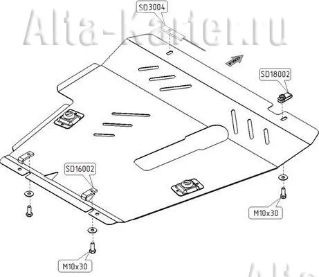 Защита алюминиевая Шериф для картера и КПП Nissan Note I (е11) 2005-2013