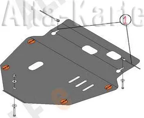 Защита алюминиевая Alfeco для защита кондиционера Honda Stepwgn III 2005-2009