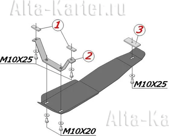 Защита алюминиевая Alfeco для редуктора Subaru Forester ll 2002-2008