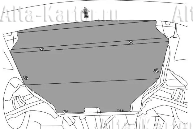 Защита алюминиевая Шериф для картера и КПП Volkswagen Transporter Т5 4motion 2003-2015