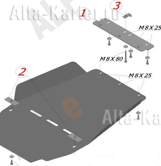 Защита алюминиевая Alfeco для АКПП и РК Toyota Land Cruiser 100 J10 1998-2003