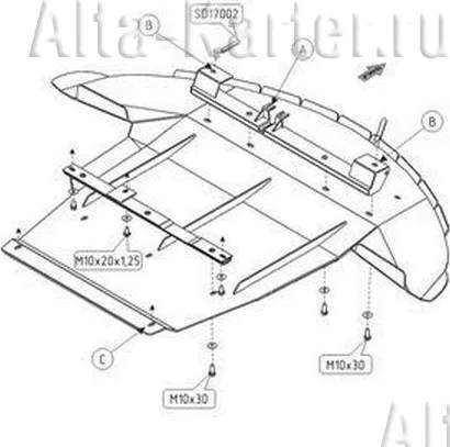 Защита алюминиевая Шериф для картера и КПП Mitsubishi Lancer Evolution VIII sport 2003-2006