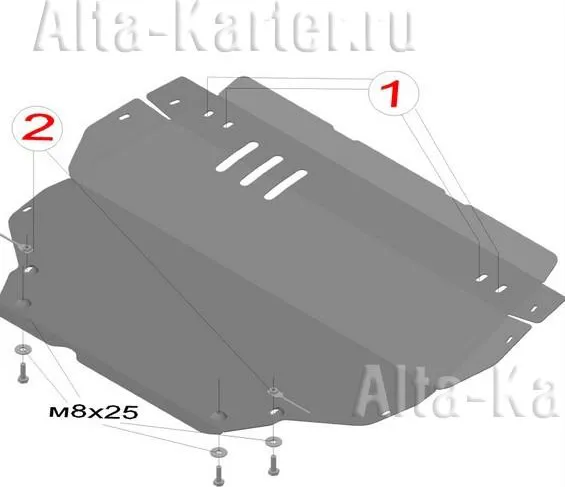 Защита алюминиевая Alfeco для картера и КПП Volkswagen Jetta VI 2011-2020