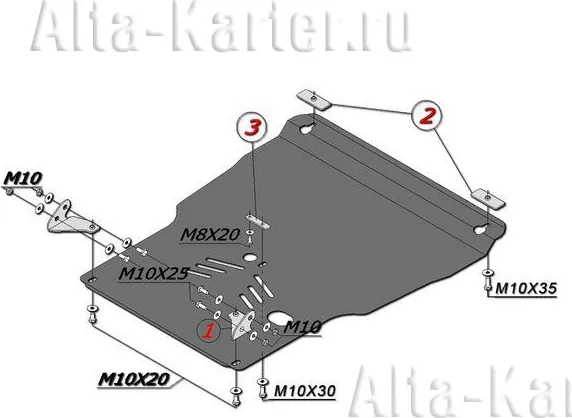 Защита алюминиевая Alfeco для картера и КПП (на пыльник) Lexus GS 300 2006-2012