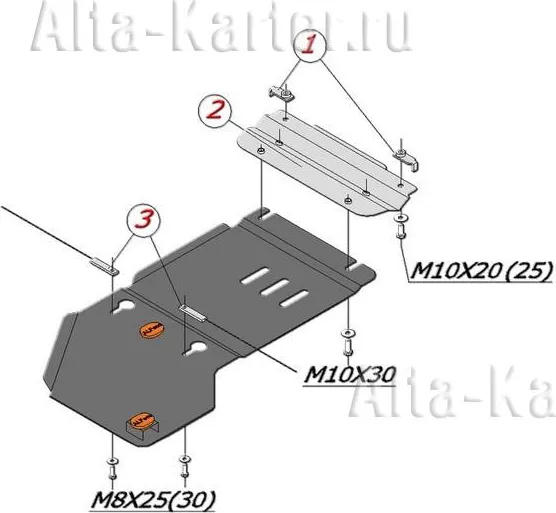 Защита алюминиевая Alfeco для АКПП Volkswagen Touareg II 2010-2020