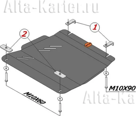 Защита алюминиевая Alfeco для КПП Suzuki Grand Vitara II 2005-2020