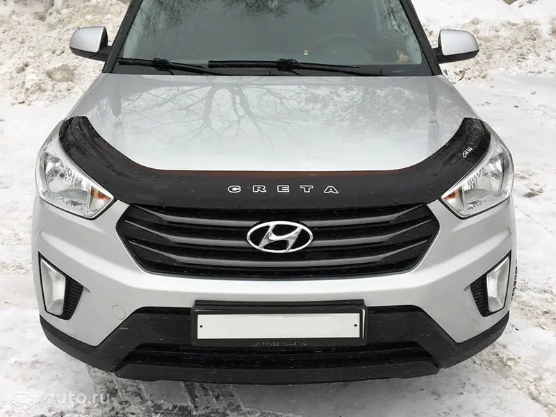 Дефлектор VT52 для капота длинный Hyundai Creta 2016-2020