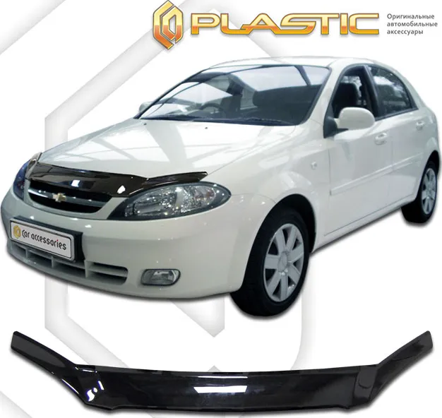 Дефлекторы СА Пластик для капота (Classic черный) Chevrolet Lacetti хэтчбек 2004-2013