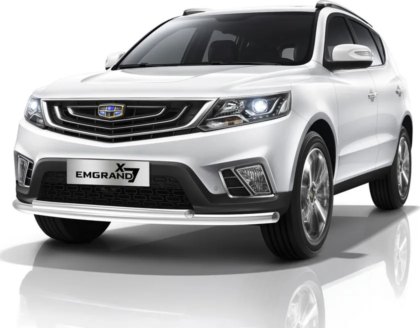 Защита Rival переднего бампера d57+d42 для Geely Emgrand X7 I рестайлинг 2018-2020