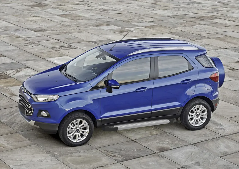 Пороги алюминиевые Rival Silver для Ford Ecosport 2014-2018 2018-2020